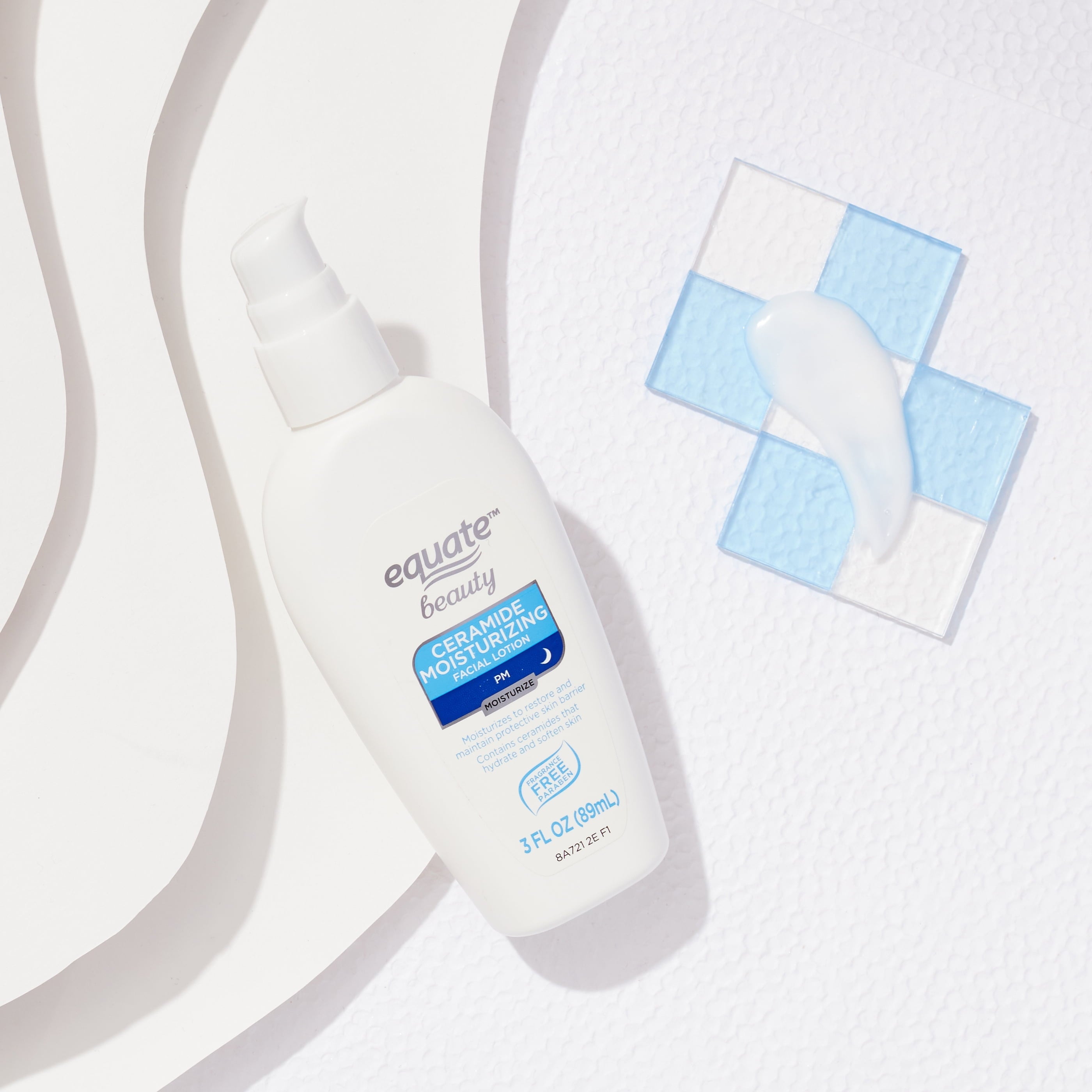 Equate Night Time Ceramide Moisturizing Facial Lotion for Face Care to Restore & Protect Skin, Fragrance Free, 3 fl oz, Compare to CeraVe® Facial Moisturizing Lotion PM Ingredients