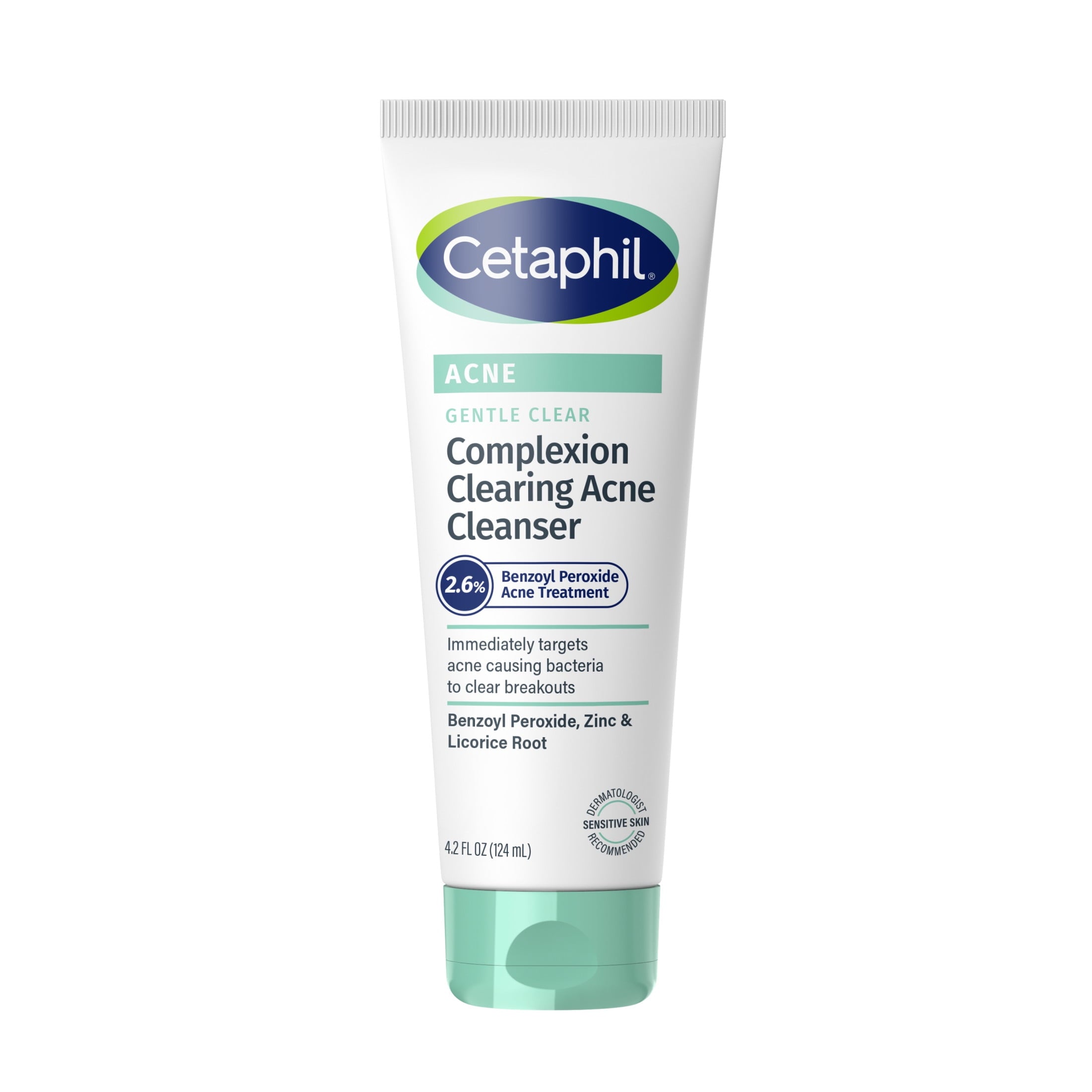 Cetaphil Gentle Clear Complexion-Clearing BPO Acne Cleanser for Sensitive Skin, 4.2 oz