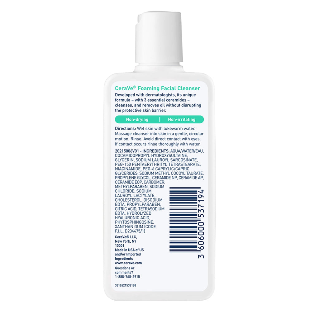 (3 pack) CeraVe Travel Size Foaming Facial Cleanser for Normal to Oily Skin, 3 fl oz