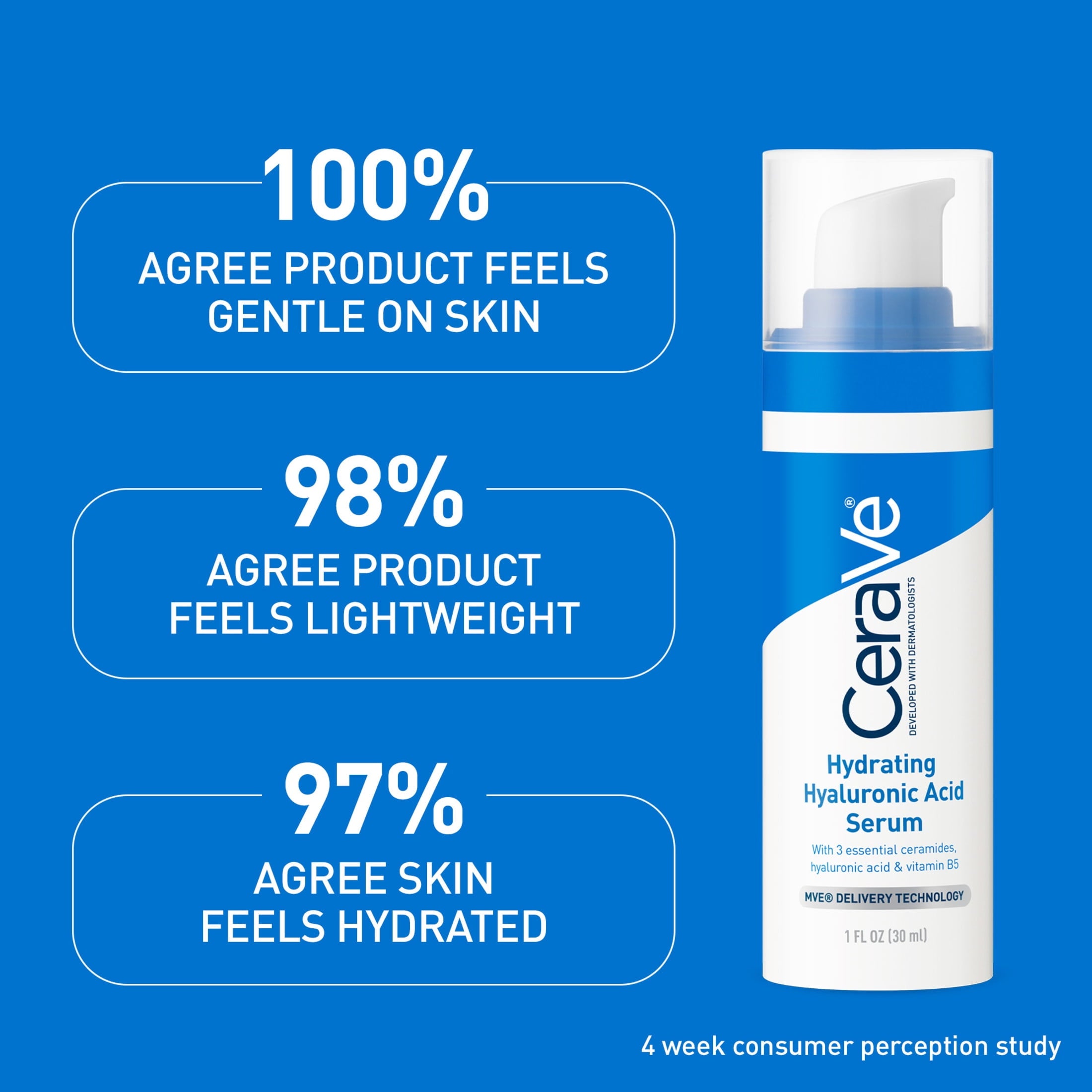 CeraVe Hyaluronic Acid Serum Gel-Cream Formula Normal to Dry Skin 1 fl oz