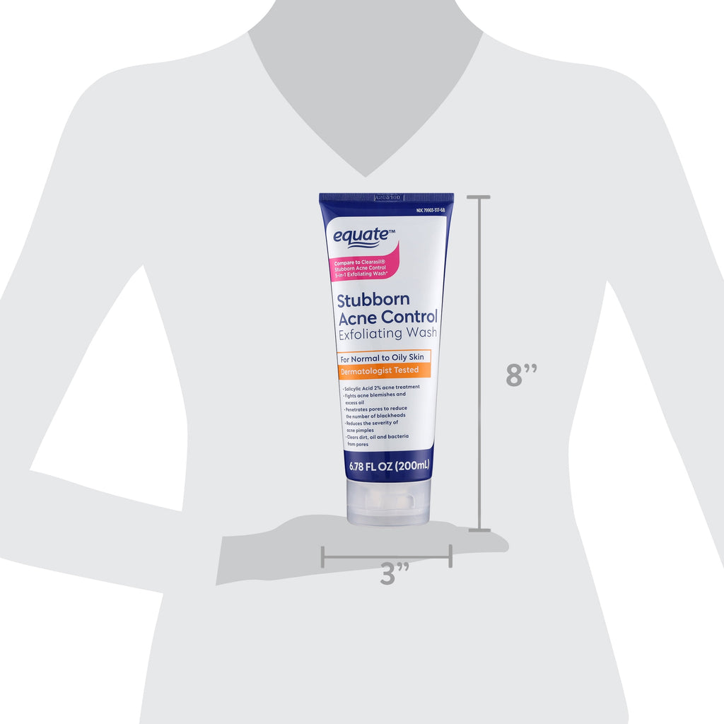Equate Stubborn Acne Control Exfoliating Wash with Salicylic Acid, 6.78 fl oz
