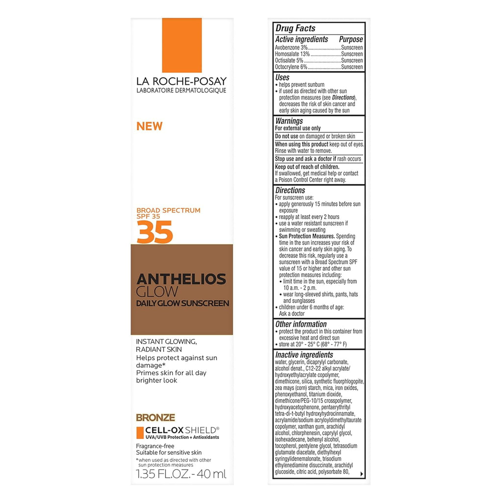 La Roche-Posay Anthelios Glow Face Sunscreen SPF 35 - Bronze, 1.35 fl oz