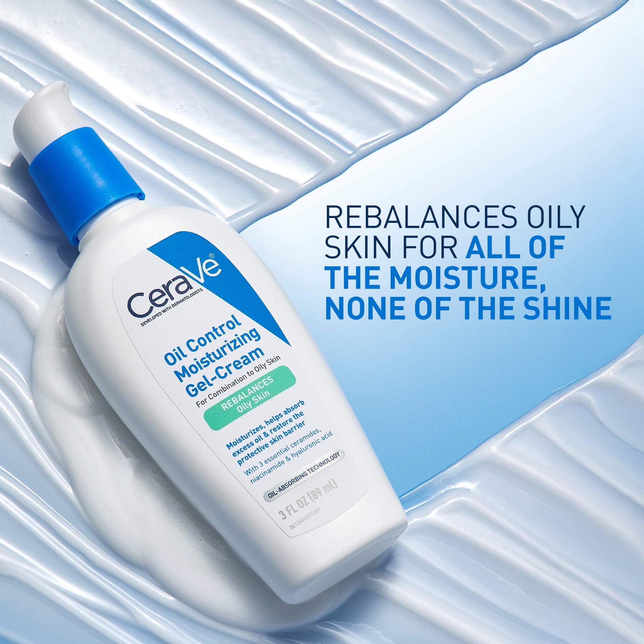 CeraVe Moisturizer Oil Control Gel-Cream Face for Oily Skin with Ceramides 3 fl oz