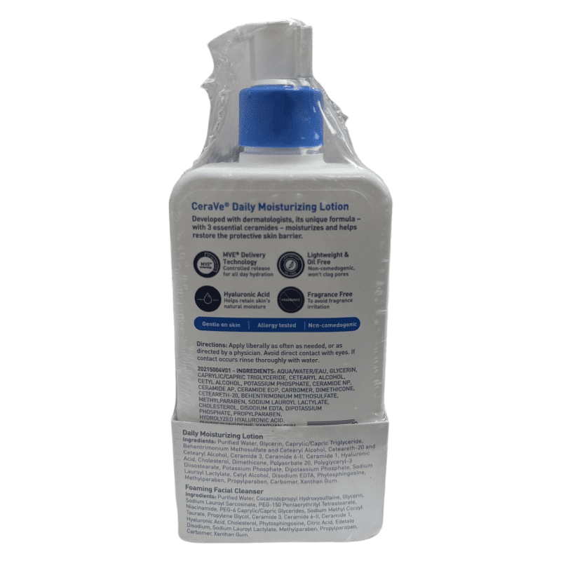 Cerave Daily Moisturizing Lotion, Lightweight, 12 fl oz + BONUS CeraVe Foaming Cleanser