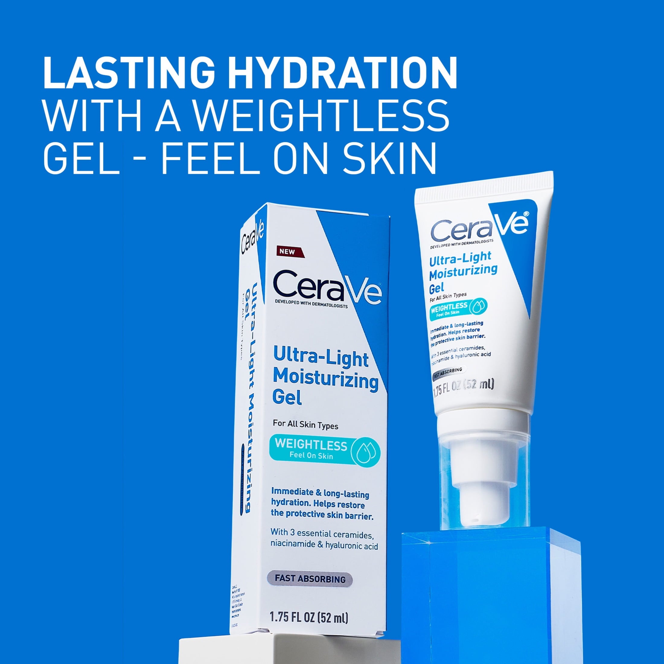 CeraVe Face Moisturizer Ultra-Light Gel with Hyaluronic Acid & Niacinamide 1.75 fl oz