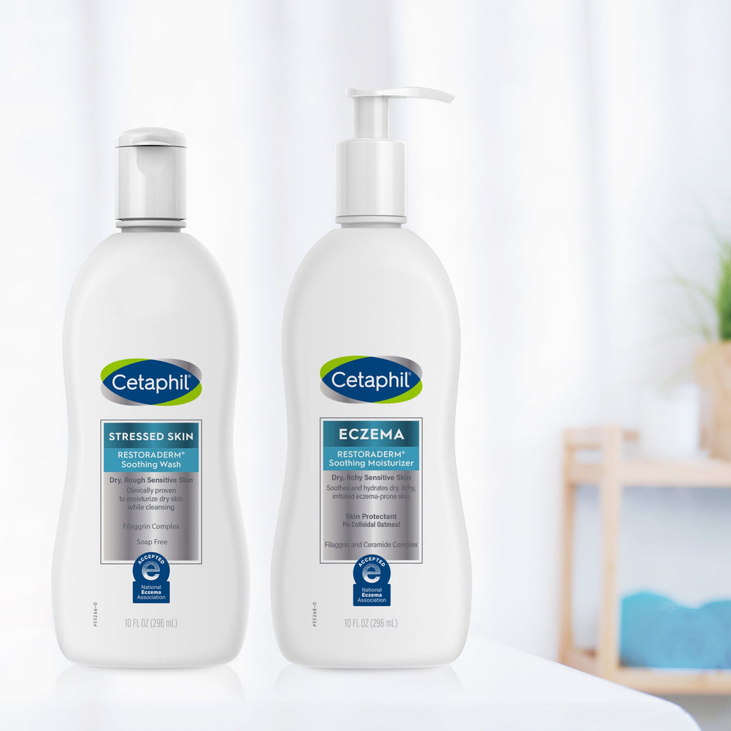 Cetaphil Restoraderm Moisturizing Lotion, 10 oz, Itch Control for Eczema Prone Skin