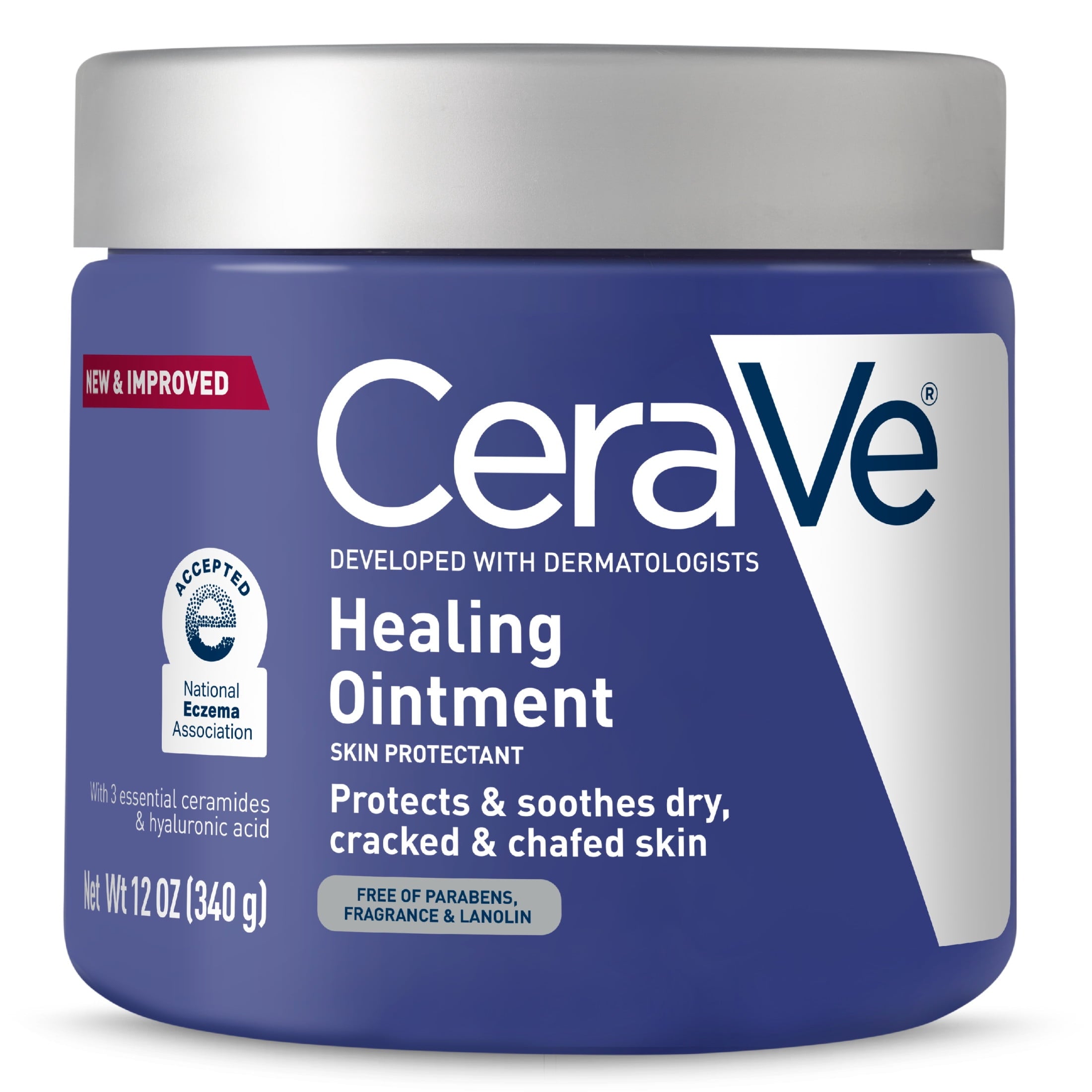 (2 pack) CeraVe Healing Ointment for Face & Body, Protects and Soothes Dry, Cracked, & Chafed Skin 12 oz