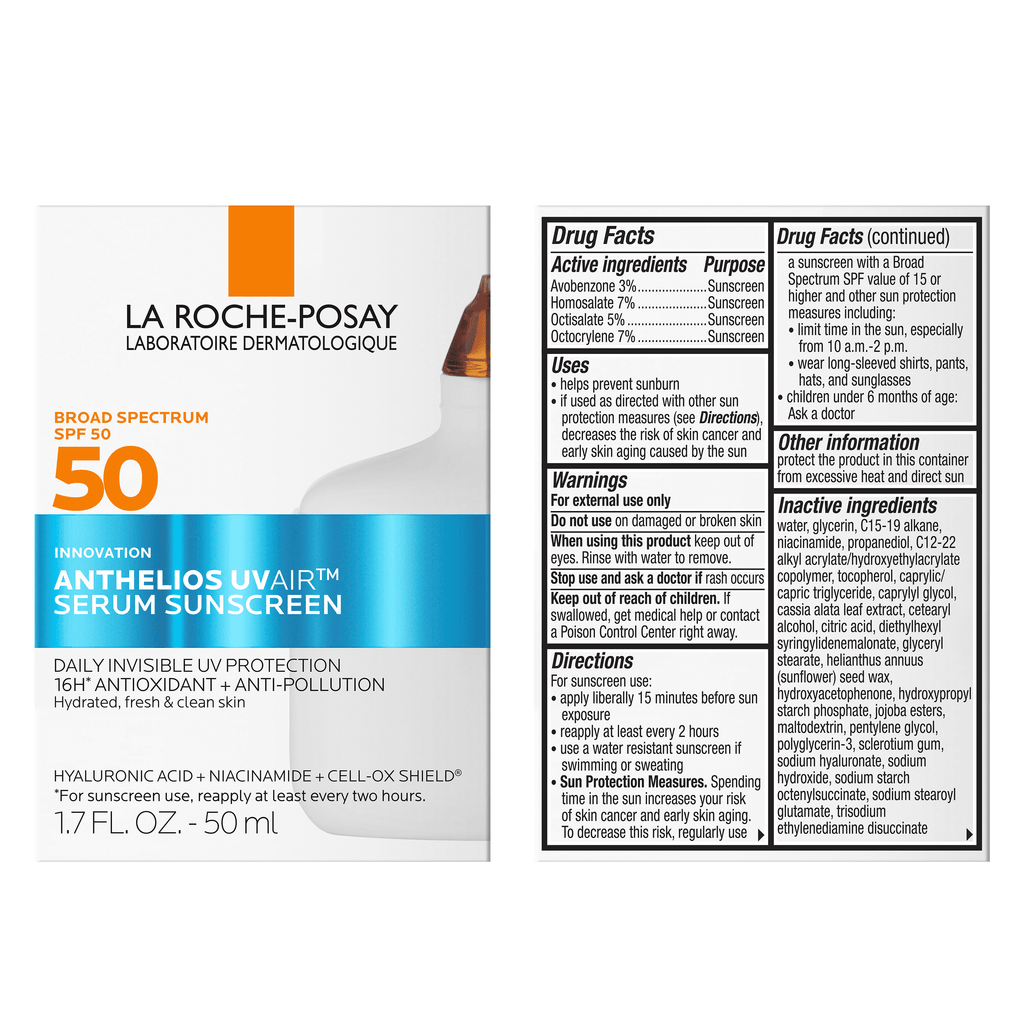 La Roche-Posay Anthelios UV Air Face Sunscreen Serum with SPF 50 for Sun Protection, 1.7 fl oz