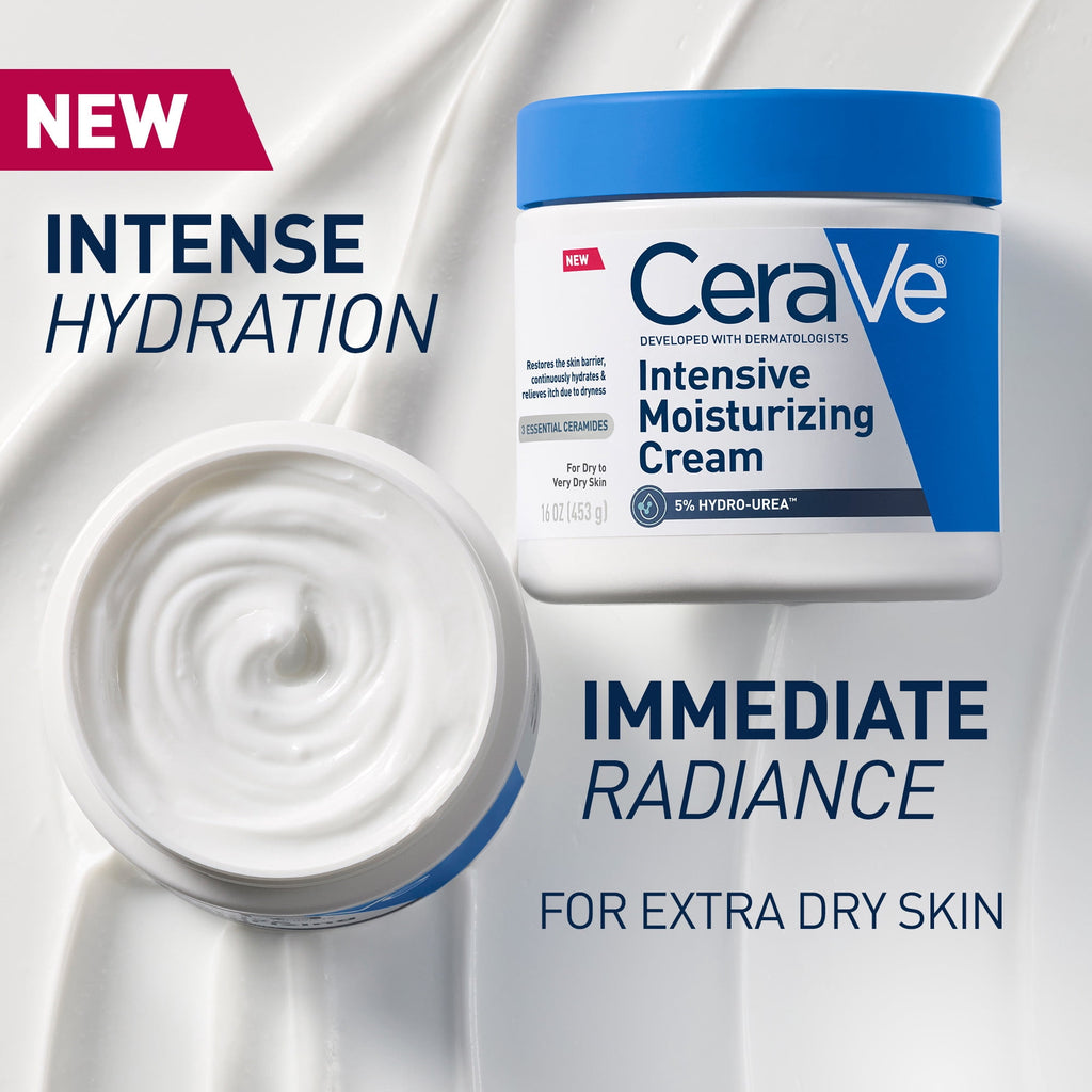 (2 pack) CeraVe Intensive Moisturizing Cream, Hydrating Body Moisturizer for Very Dry Skin, 16 oz