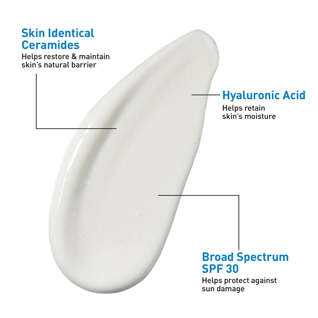 CeraVe Sunscreen Ultra-Light Moisturizing Face Lotion SPF 30 for Normal to Oily Skin, 1.75 fl oz