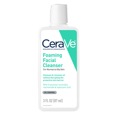 (3 pack) CeraVe Travel Size Foaming Facial Cleanser for Normal to Oily Skin, 3 fl oz