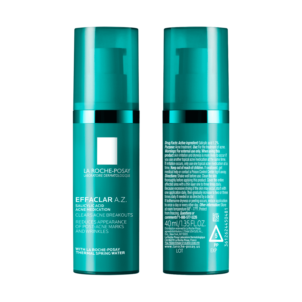 La Roche-Posay Effaclar AZ Acne Treatment Gel for Blemishes and Dark Spots with Salicylic Acid, 1.35 fl oz