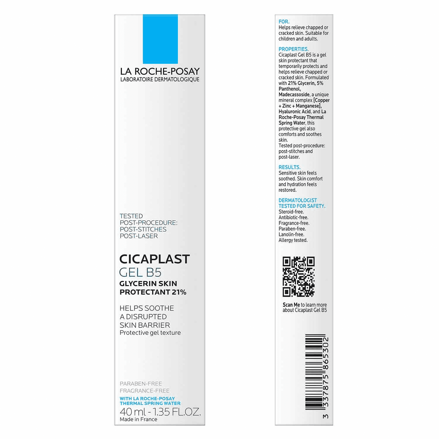 La Roche-Posay Cicaplast Gel B5 Skin Protectant & Healing Gel for Sensitive and Post-Procedure Skin, 1.35 fl oz