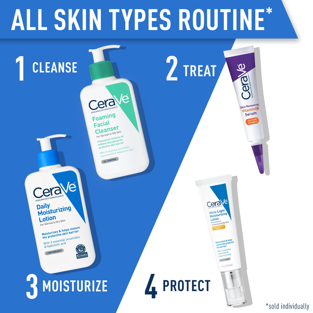(3 pack) CeraVe Daily Moisturizing Lotion for Normal to Dry Skin Face Body Hand Hyaluronic Acid 3 fl oz