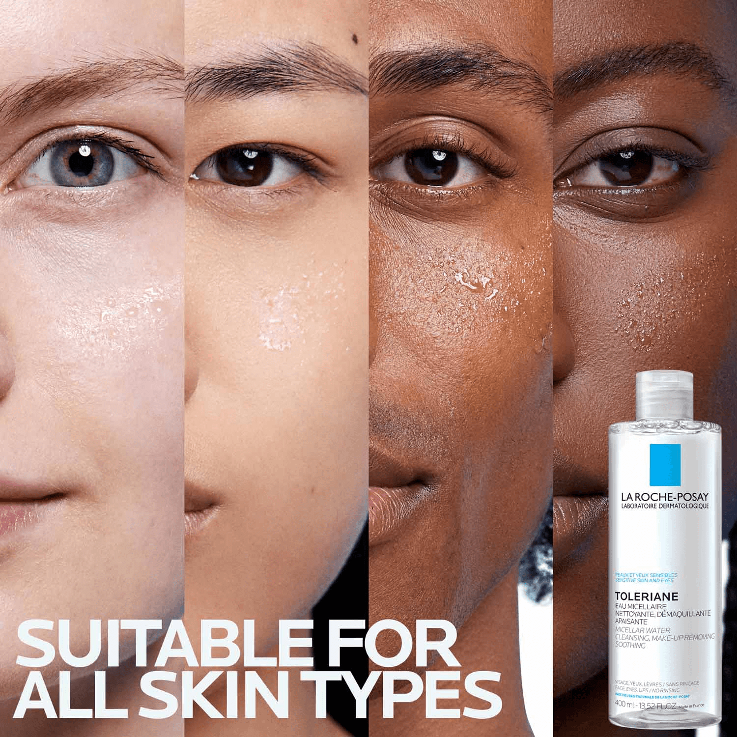 La Roche-Posay Toleriane Micellar Cleansing Water Makeup Remover for Sensitive Skin, 13.52 fl oz