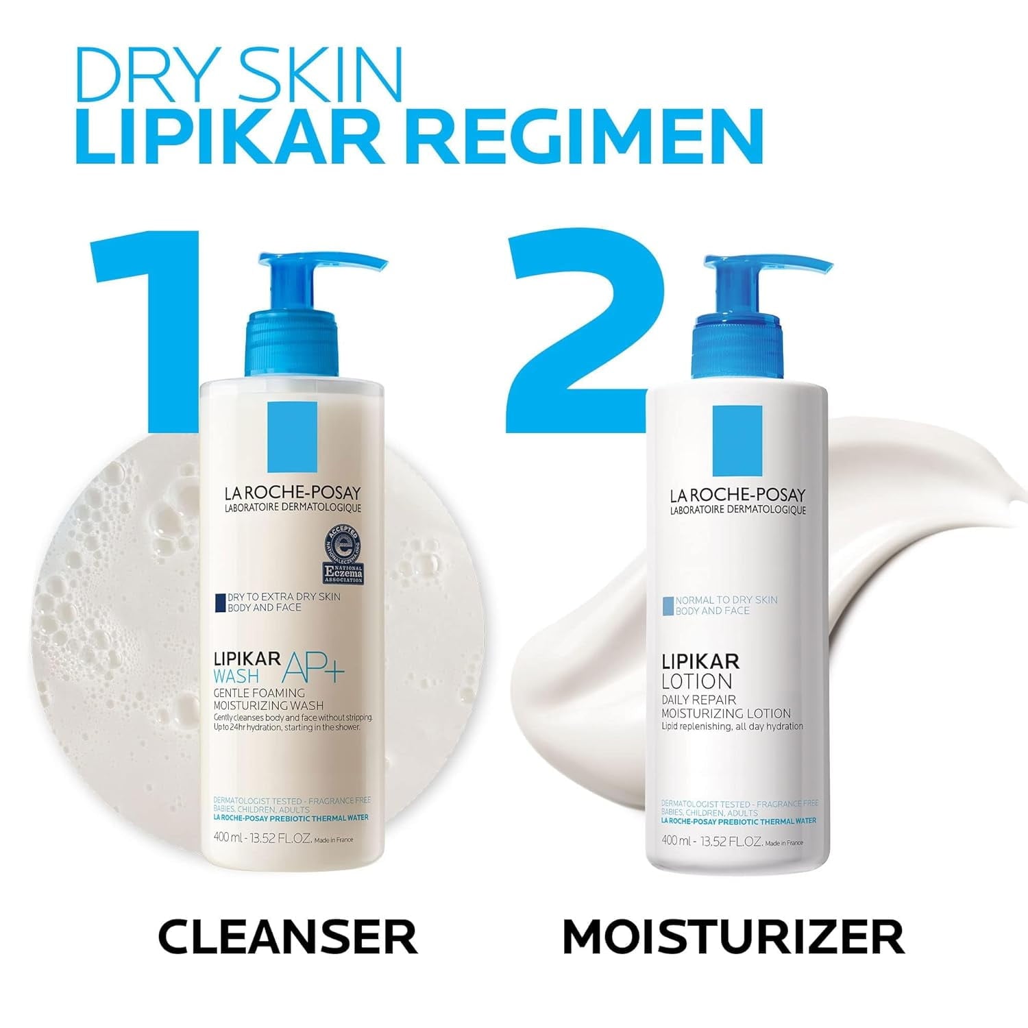 La Roche-Posay Lipikar Daily Face & Body Moisturizing Lotion for Normal to Dry Skin, 13.52 fl oz