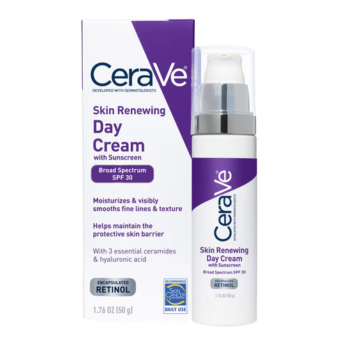 (2 pack) CeraVe Skin Renewing Day Cream with Sunscreen SPF 30 Facial Moisturizer 1.76 fl oz