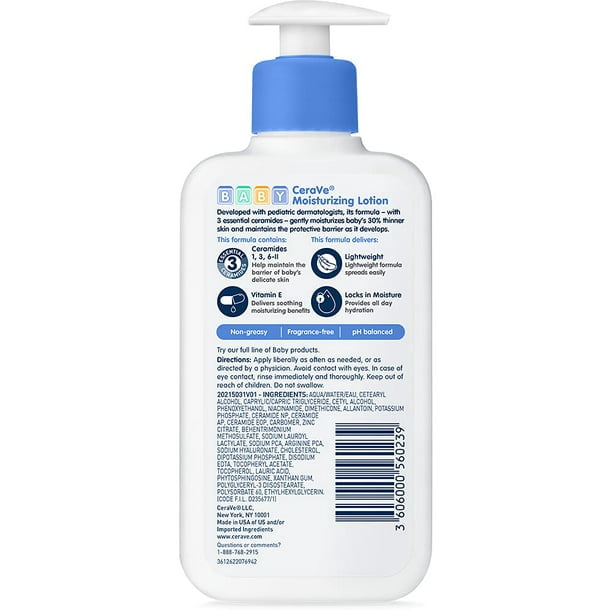 CeraVe Daily Body Moisturizer Lotion Protect Skin Barrier, 8 oz, 3 Pack
