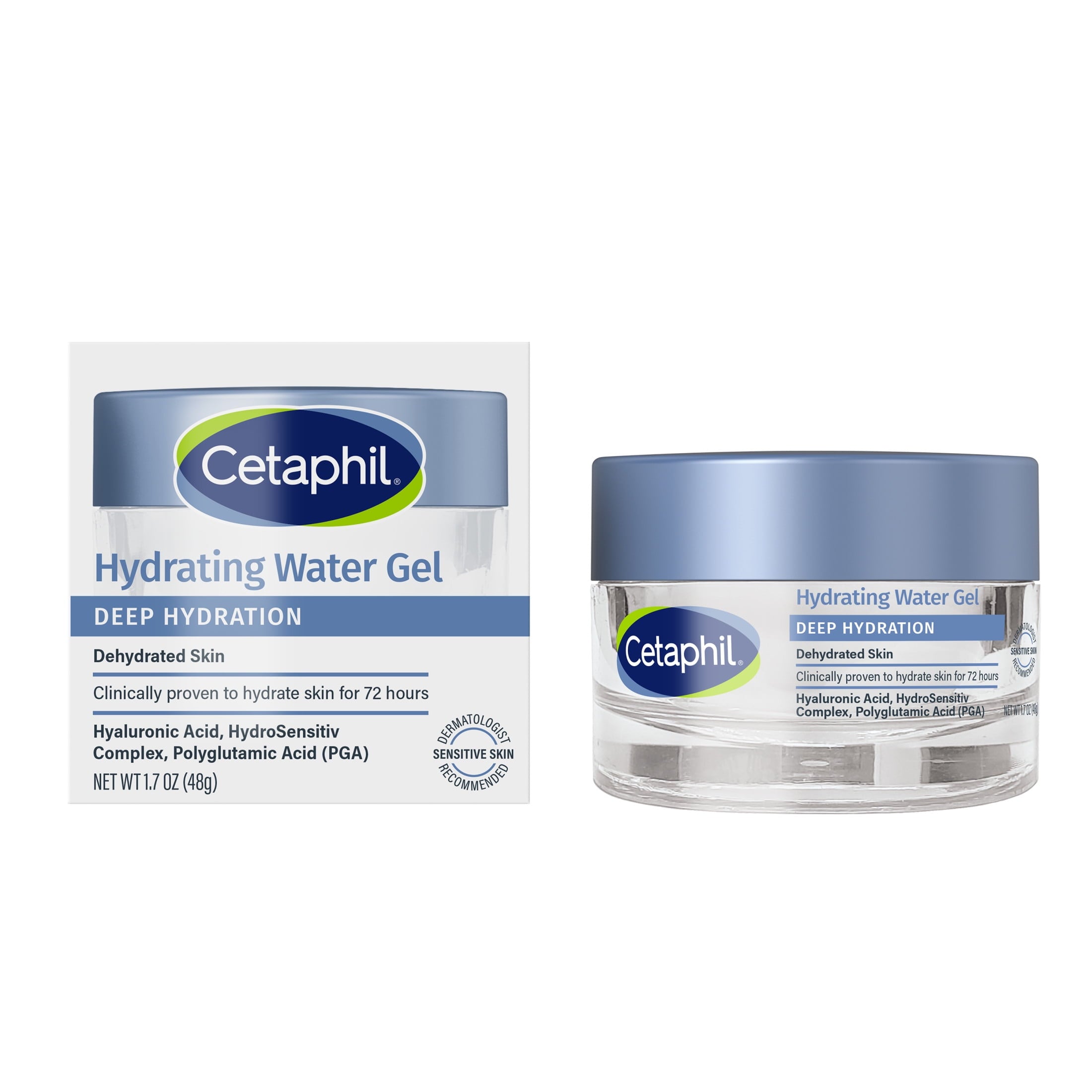 Cetaphil Deep Hydration Skin Restoring Water Gel 72 Hour Face Moisturizer, 1.7 fl oz