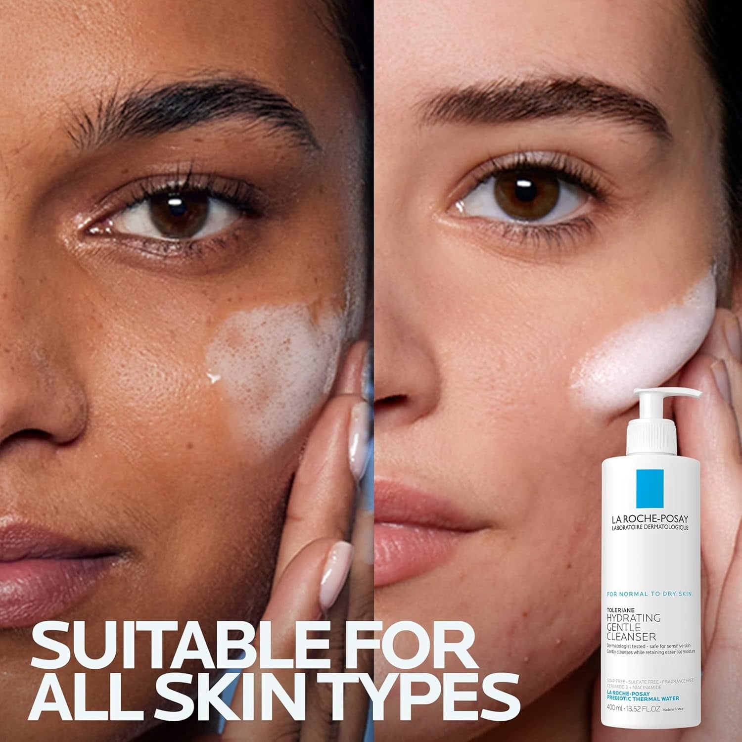 La Roche-Posay Toleriane Hydrating Gentle Face Cleanser, Daily Face Wash for Dry Sensitive Skin, 13.52 fl oz